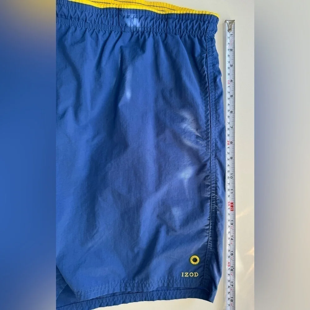 IZOD Men’s Blue and Yellow Swim Trunks Size XL